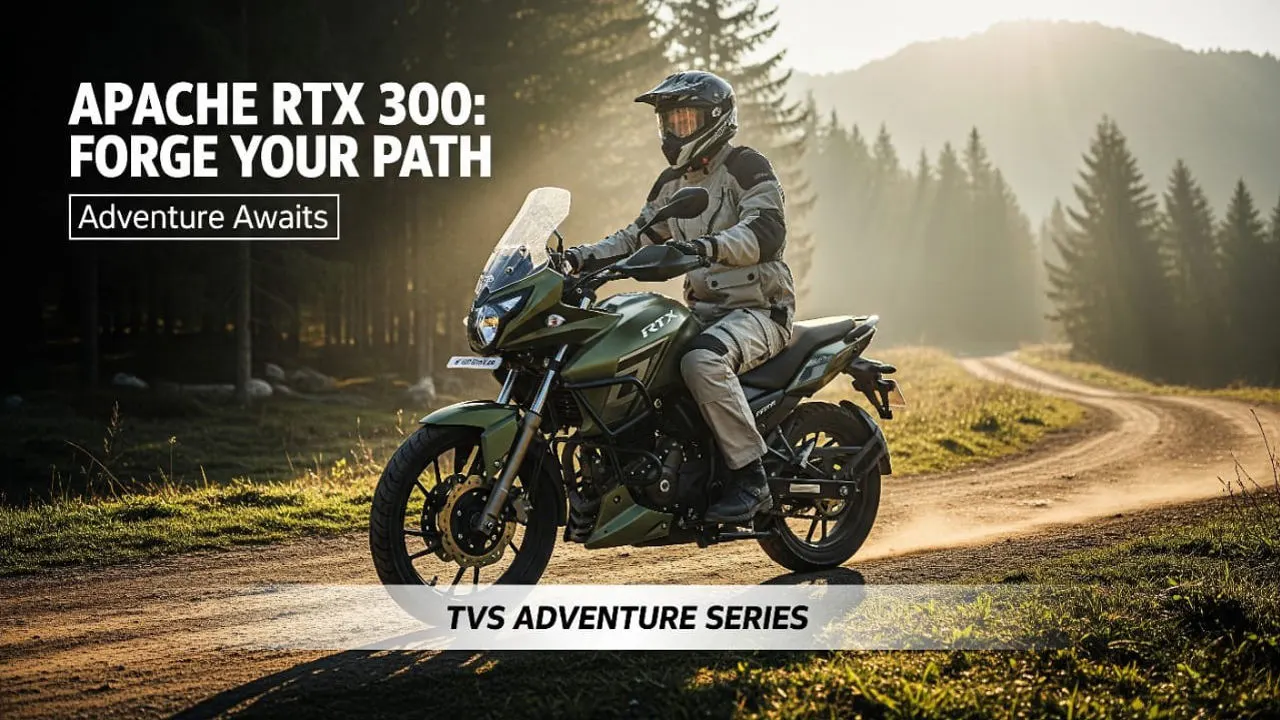 New TVS Apache RTX 300 Launched Rugged Adventure Design, 30 KML Mileage & Advanced Tech at Just ₹2.5 Lakh