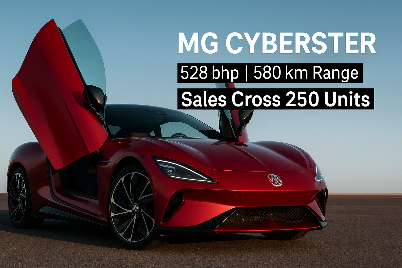 MG Cyberster Sales Cross 250 Units in Two Months — India’s First Electric Roadster Gains Momentum