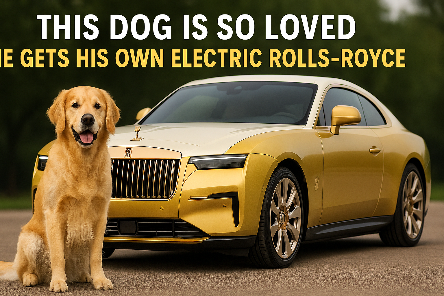 This Dog Is So Loved, He Gets His Own Electric Rolls-Royce Spectre “Bailey